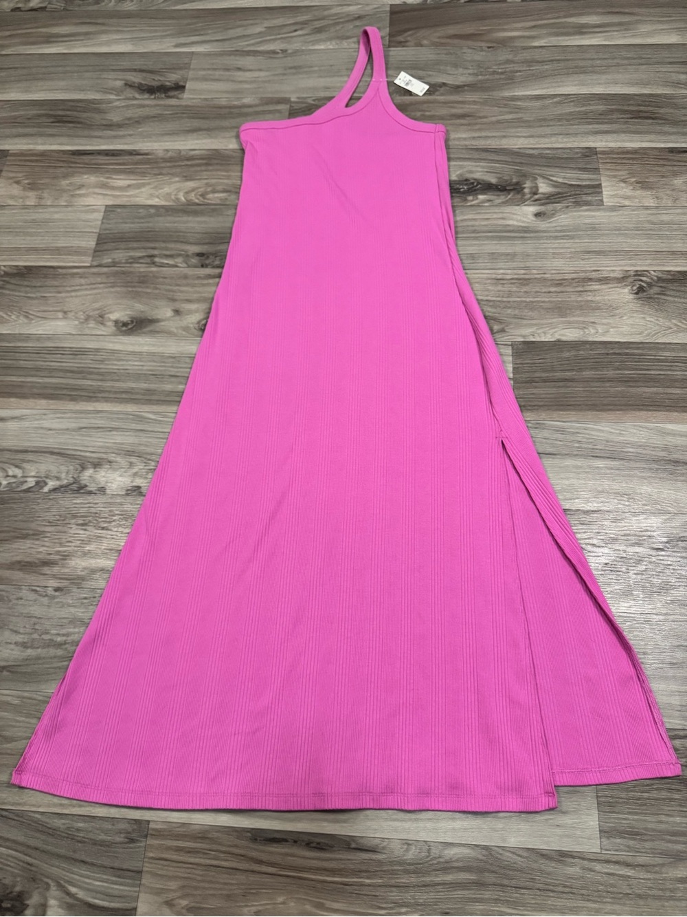 NWT Aerie Offline Pink One Shoulder Ribbed Midi Dress Size Medium